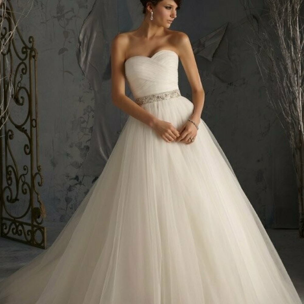 Mori Lee Cream Strapless Sweetheart Wedding Gown